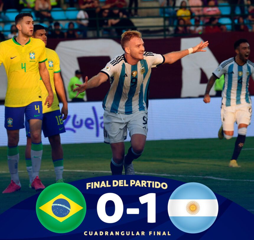 Argentina vence a Brasil 1-0 y clasifica a los Juegos Olímpicos de París 2024