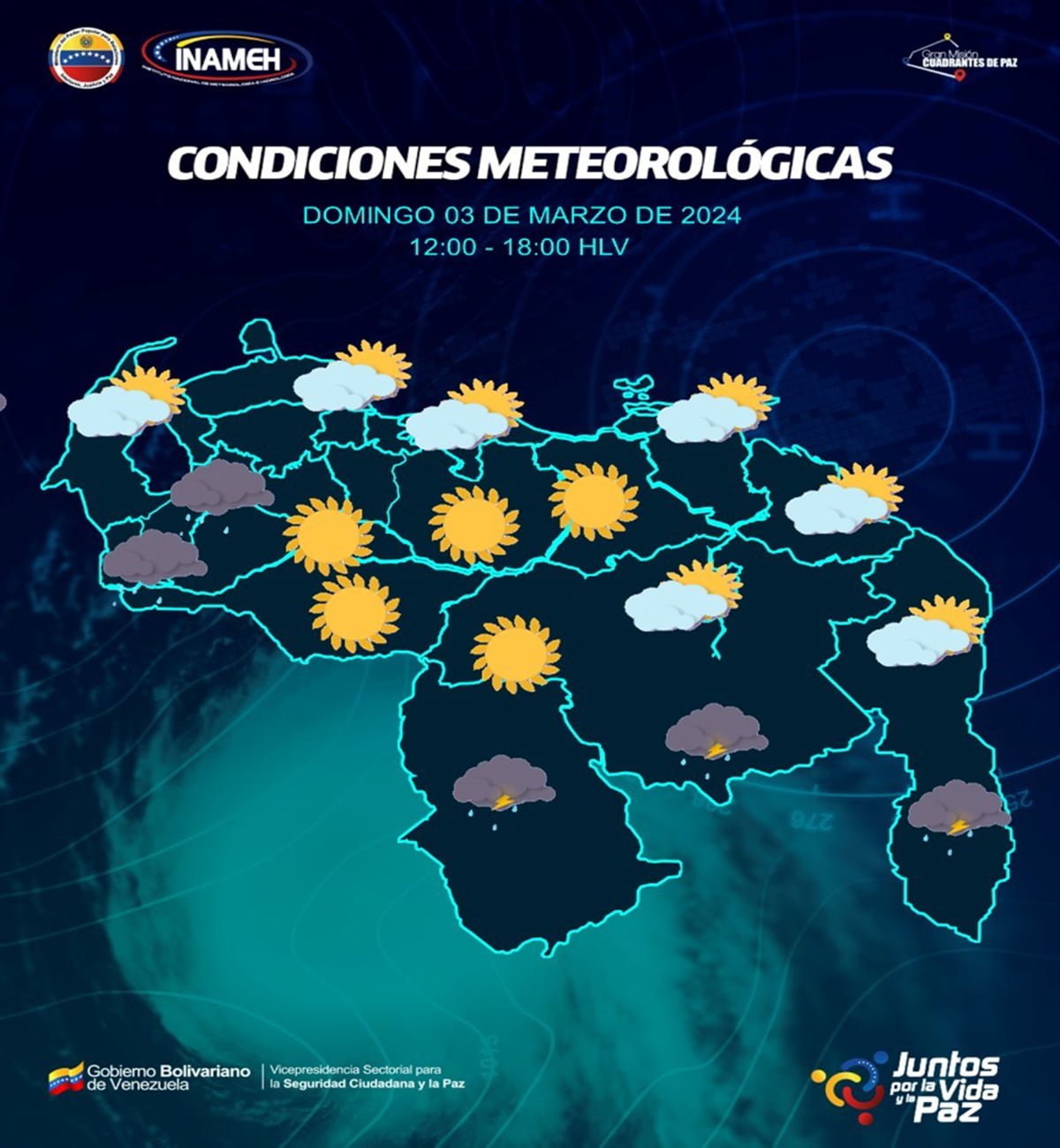 Cielos mayormente despejado y baja probabilidad de precipitaciones en el país