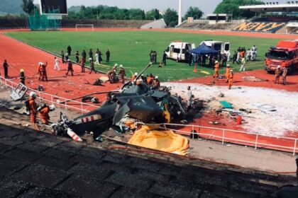 10 personas murieron en choque de dos helicópteros en Malasia