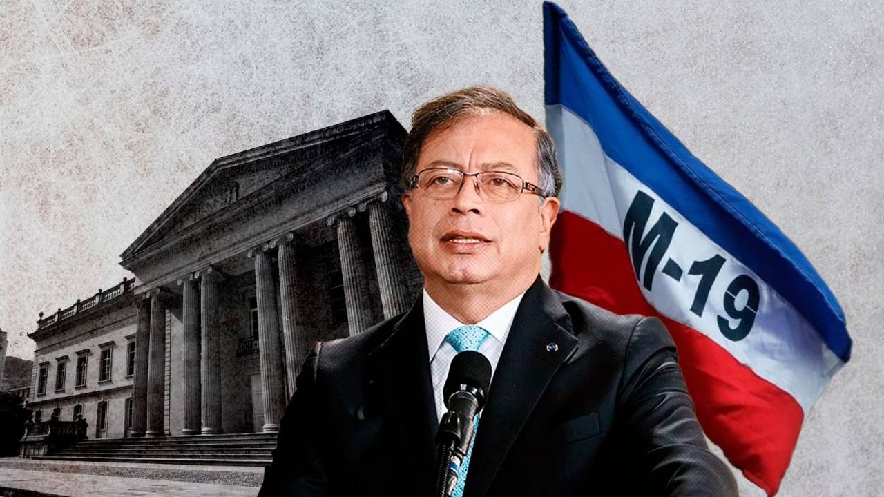 Gustavo Petro ordenó exhibir la bandera del M-19 en un evento público