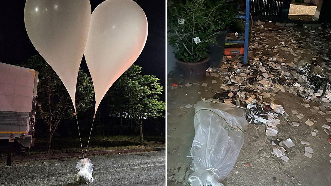 Corea del Norte lanzó globos con basura hacia Corea del Sur Corea del Norte lanzó globos con basura hacia Corea del Sur