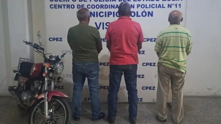 Tres sexagenarios detenidos por abuso sexual a una menor en Zulia