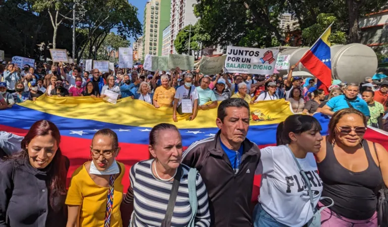 Trabajadores venezolanos se movilizaron exigiendo salarios dignos