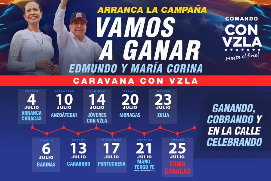 Comienza la campaña electoral en Venezuela: Oficialismo y oposición se movilizan por el país Comienza la campaña electoral en Venezuela: Oficialismo y oposición se movilizan por el país