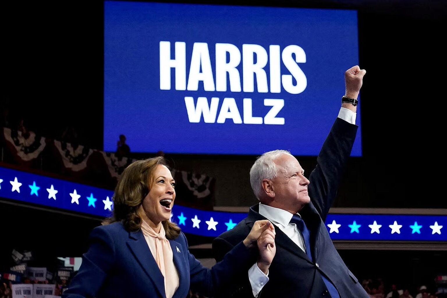 Kamala Harris llegó a Chicago para la Convención Demócrata 2024