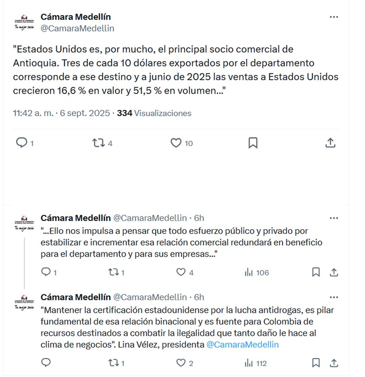 Gremios de Colombia respaldan visita de alcaldes a Washington para evitar descertificación