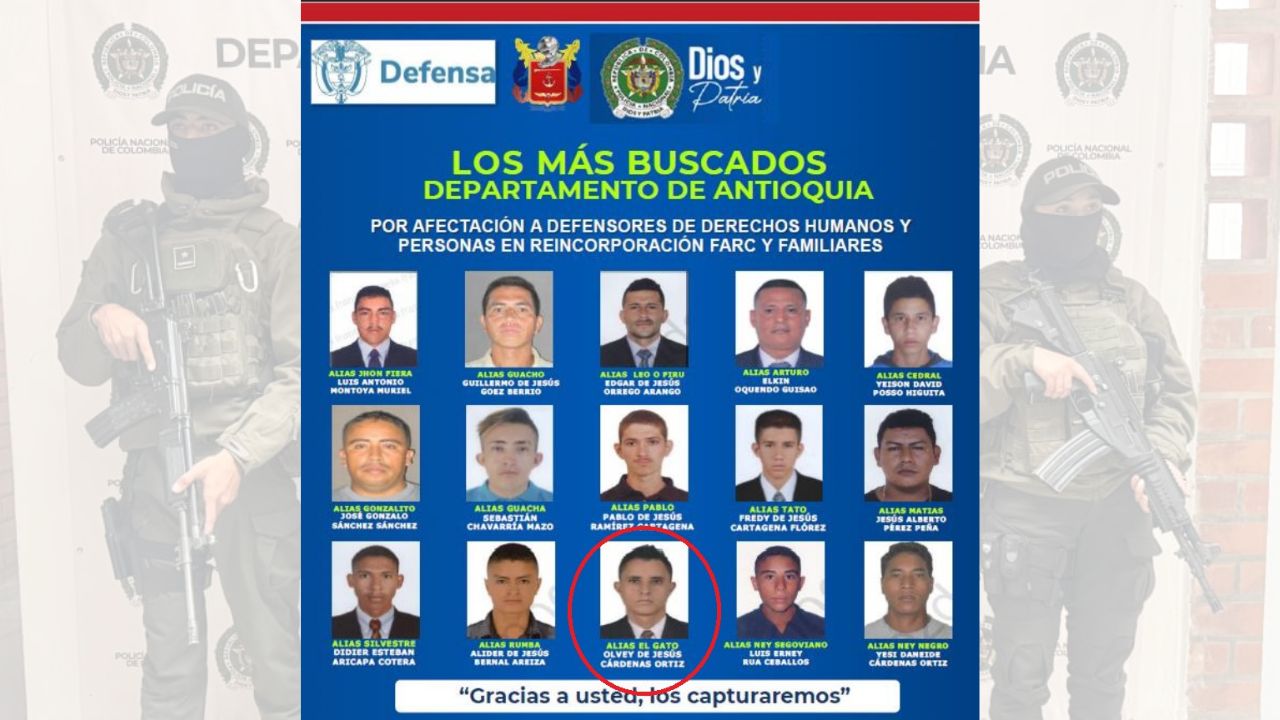 ¡15 años de crimen! Capturaron a alias ‘El Gato’, uno de los más buscados de Antioquia