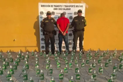 Policía incauta 260 botellas de licor de contrabando en Bolívar, valoradas en $14,5 millones, cuando iban a ser distribuidas en el Festijazz de Mompox