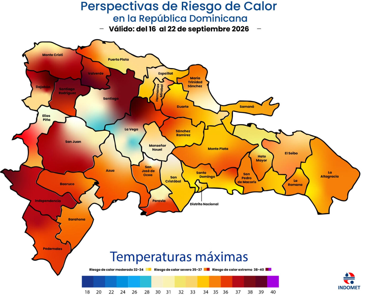 INDOMET reporta calor extremo y lluvias por una vaguada en República Dominicana