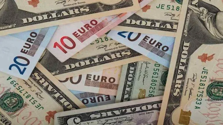 Billetes de dólares y euros, la tasa del dólar BCV del 13 de octubre en Venezuela