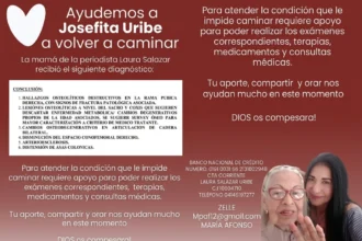 Laura Salazar solicita apoyo económico para tratar la salud de su madre