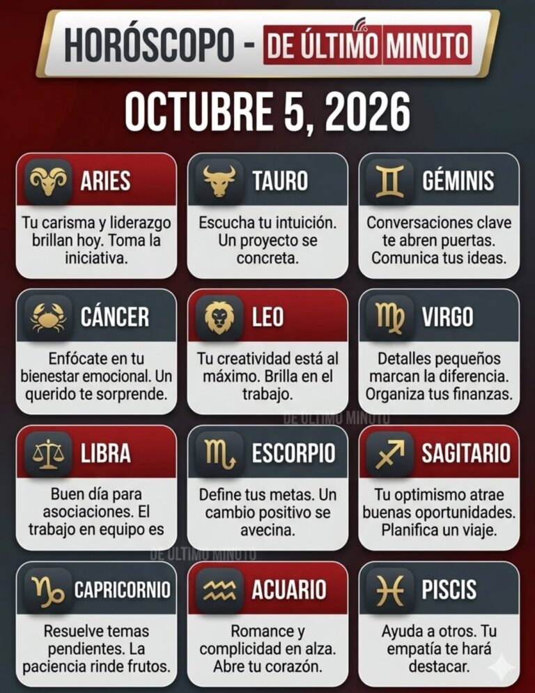 De Último Minuto publicó horóscopos para el 3, 4 y 5 de octubre