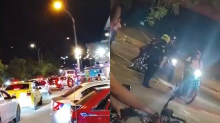Ataque con granadas en Cali: policías y tránsito en la avenida Ciudad de Cali tras el atentado en Puente Nuevo
