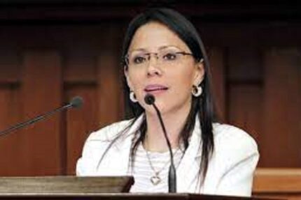 La exmagistrada Bárbara César Siero durante una intervención pública en Venezuela