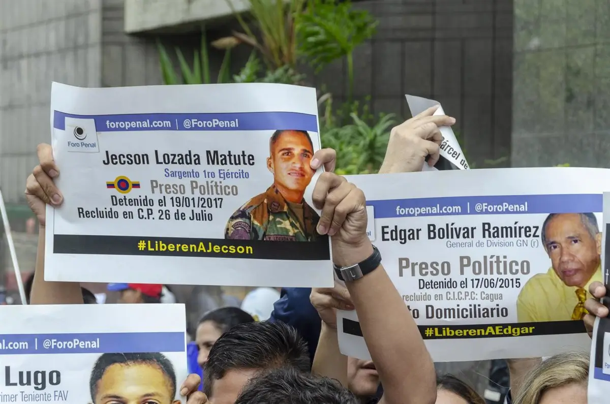 Foro Penal contabiliza 322 presos políticos en Venezuela al 5 de octubre Protesta de Foro Penal en Caracas por la liberación de los presos políticos en Venezuela