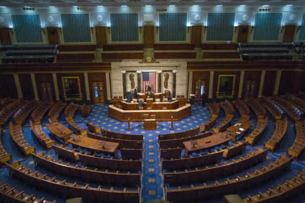 La Cámara Baja de Estados Unidos, el hemiciclo de la Cámara de Representantes en el Capitolio