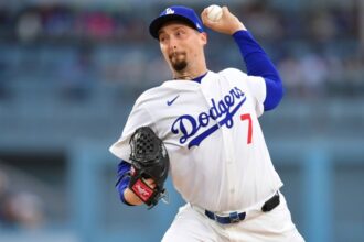 Blake Snell, abridor de los Dodgers vs Brewers en el Juego 3 de la Serie de Campeonato.