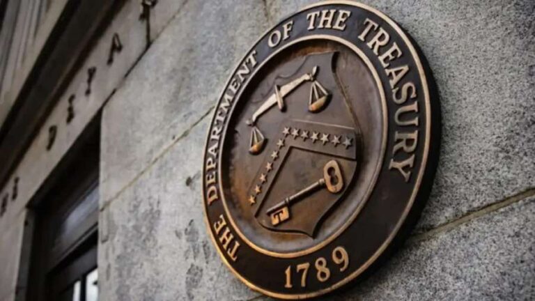 Sello del Departamento del Tesoro de Estados Unidos, organismo que emitió la Licencia 60A para la ayuda a Venezuela