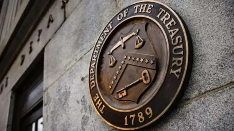 Sello del Departamento del Tesoro de Estados Unidos, organismo que emitió la Licencia 60A para la ayuda a Venezuela
