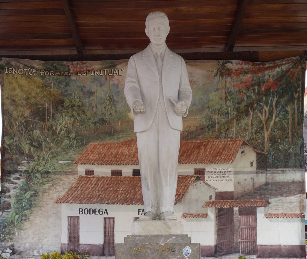 San José Gregorio: estatua del santo en Isnotú, Trujillo, en su 162 aniversario