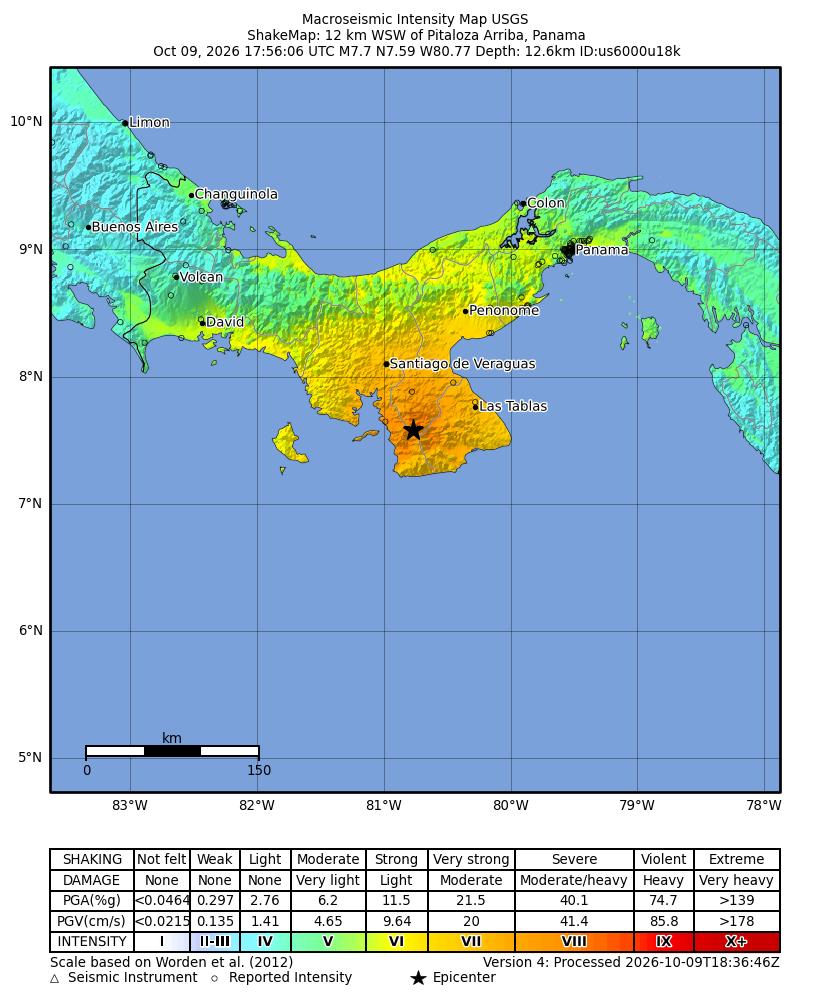 Terremoto en Panamá EN VIVO: sismo de 7.6 sacude el país; alerta de tsunami
