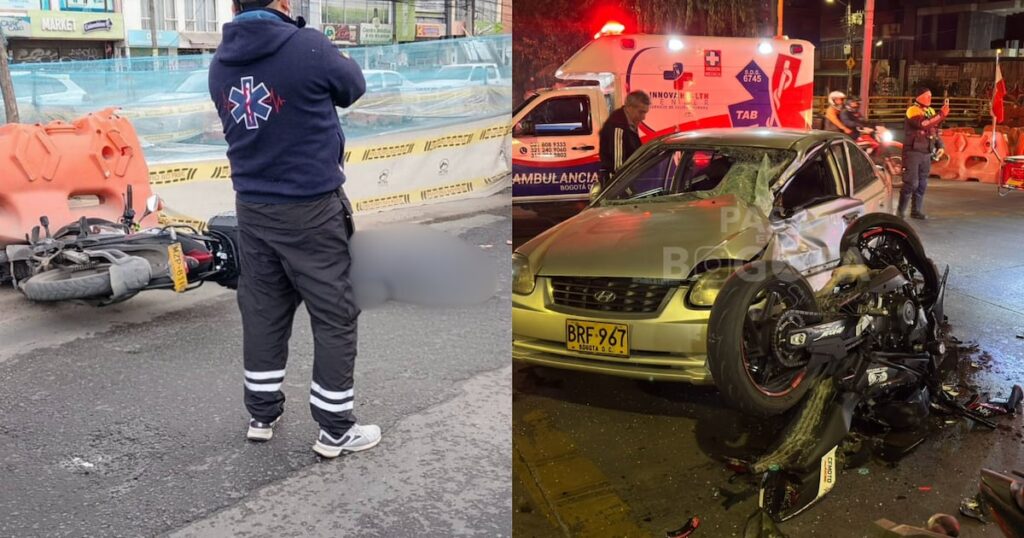 Tragedia vial en Bogotá: motocicletas accidentadas y una ambulancia en las escenas de los siniestros de este miércoles