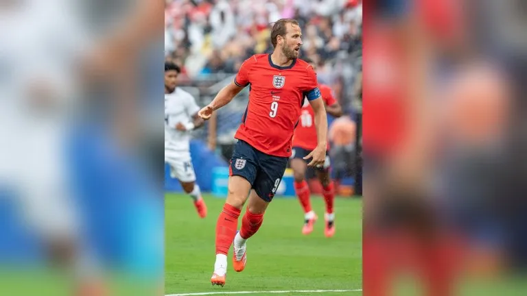 votos del Balón de Oro 2026: Harry Kane, con la camiseta de Inglaterra, durante un partido del Mundial 2026